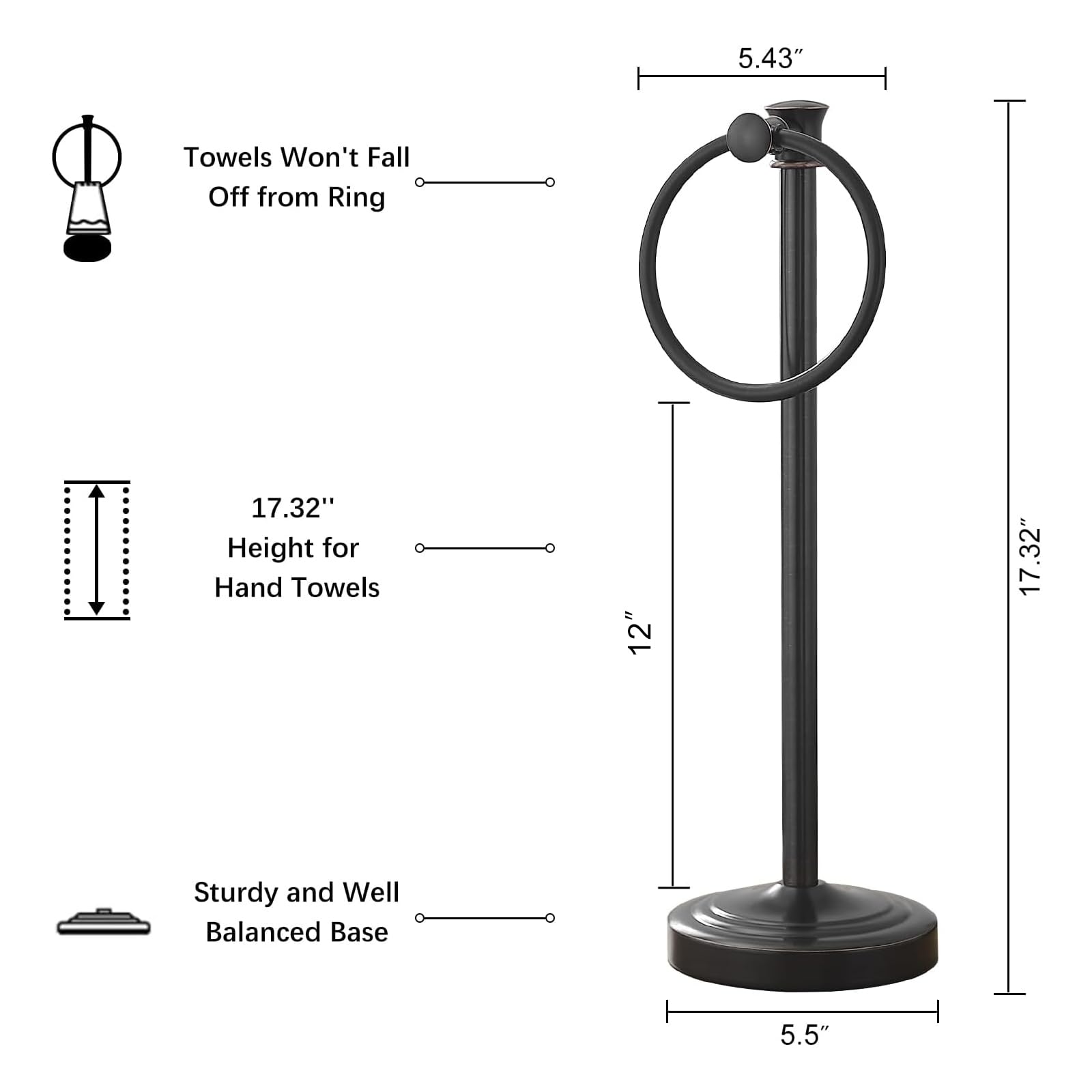 Hoimpro free-standing towel rack convenient for apartments and dorms