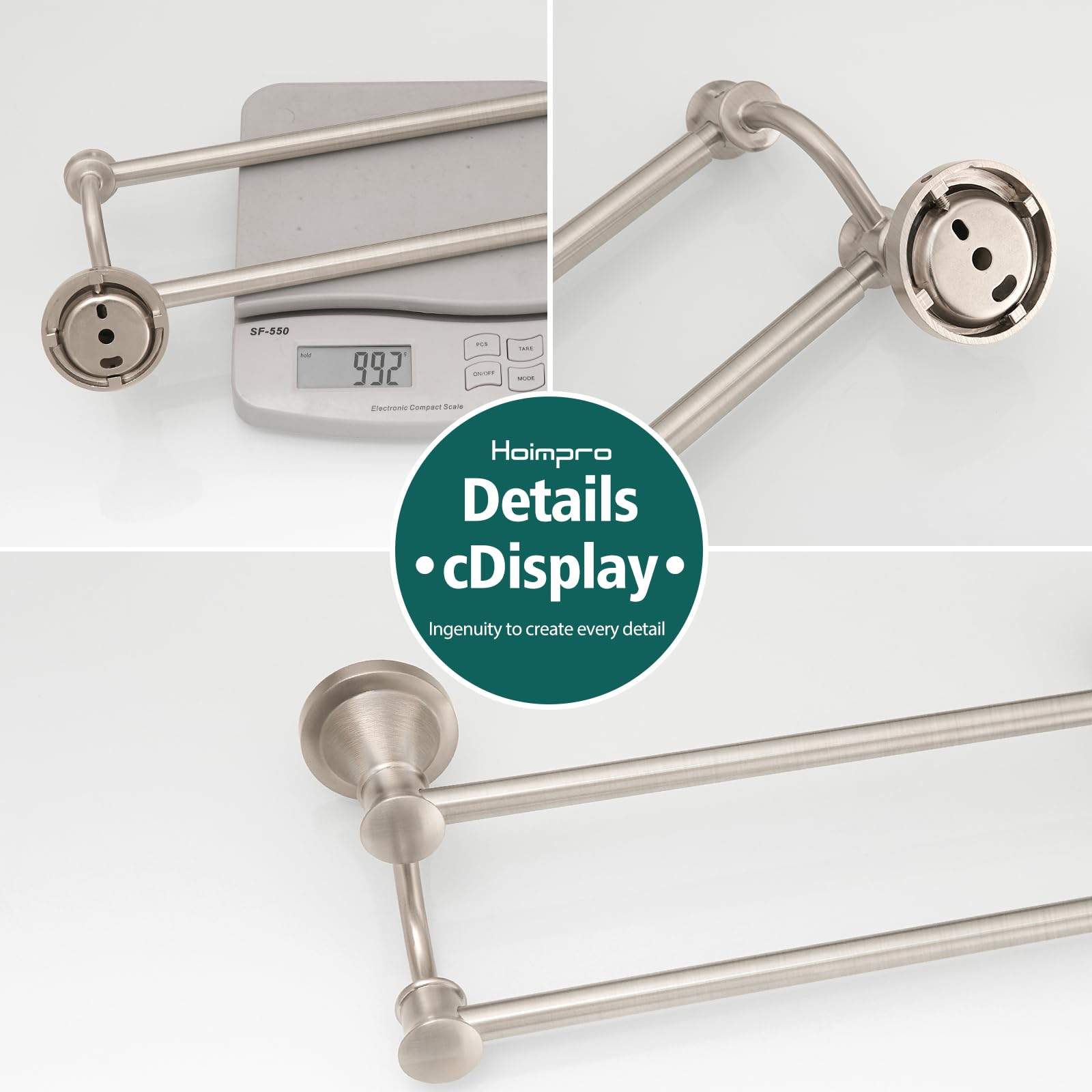 Hoimpro hotel style bathroom accessory adds elegance and organization.
