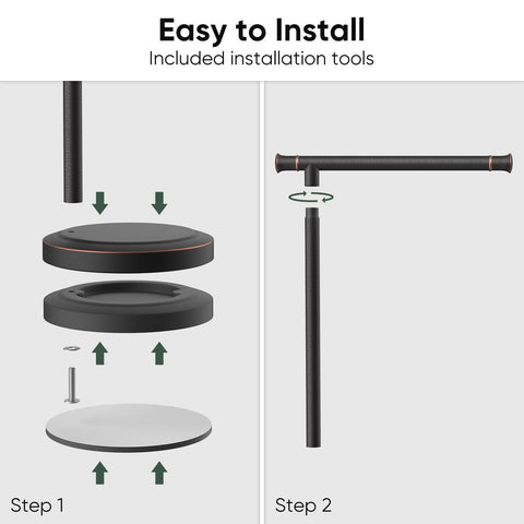 Hoimpro kitchen and bathroom towel holder on a countertop for quick access.
