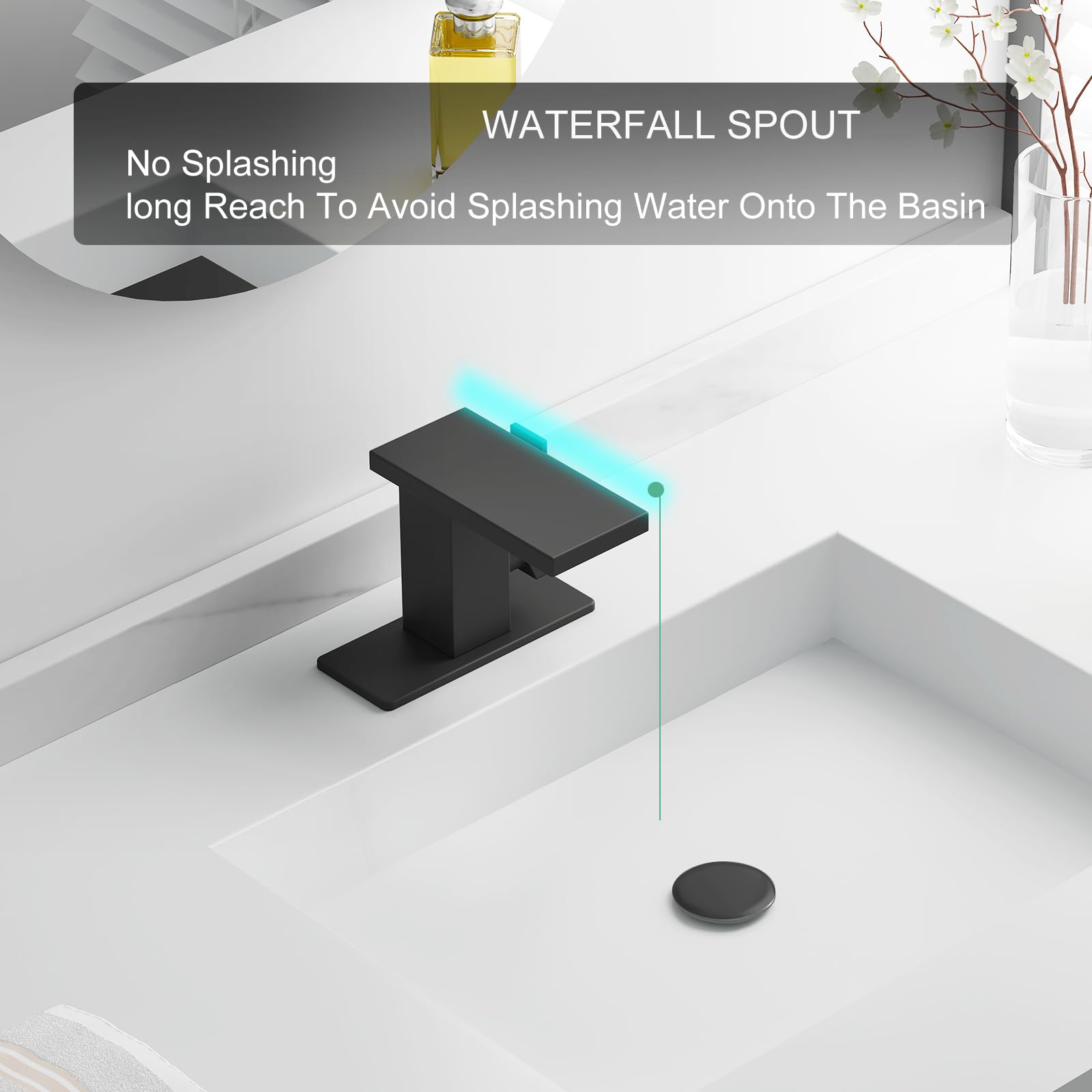 Hoimpro 6-inch deck plate creates a clean vanity edge