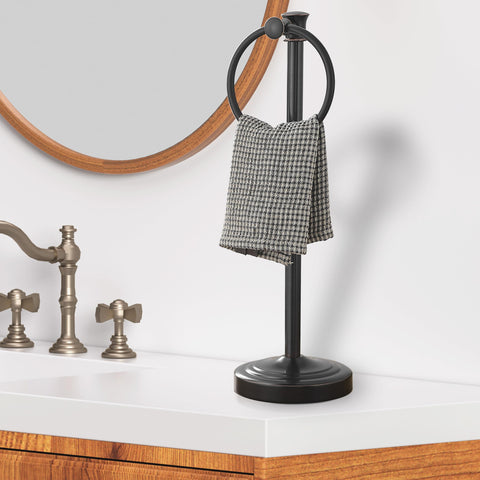 Hoimpro single-ring design towel holder displaying towels neatly on counter
