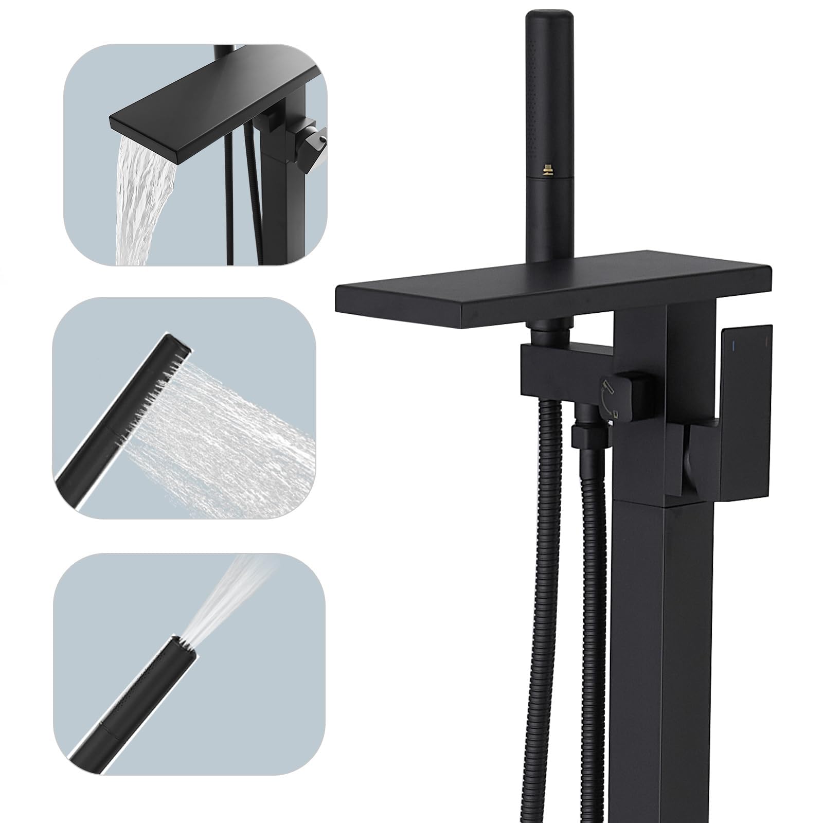 Hoimpro tub filler waterfall-spout delivers a serene spa-like bath with smooth flow.