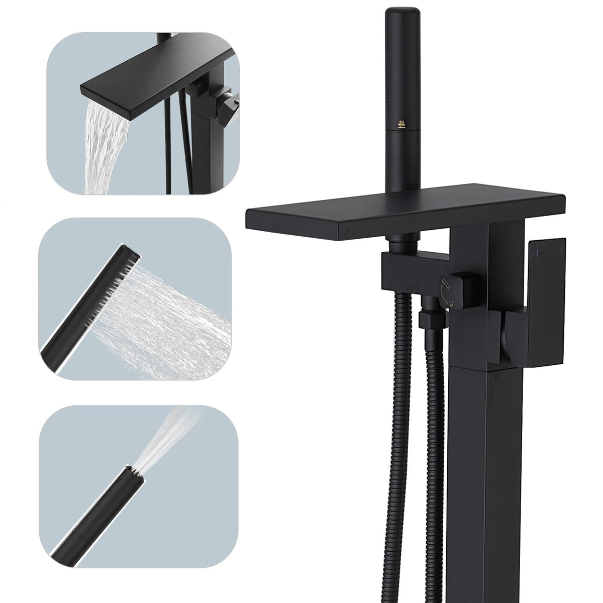 Hoimpro tub filler waterfall-spout delivers a serene spa-like bath with smooth flow.