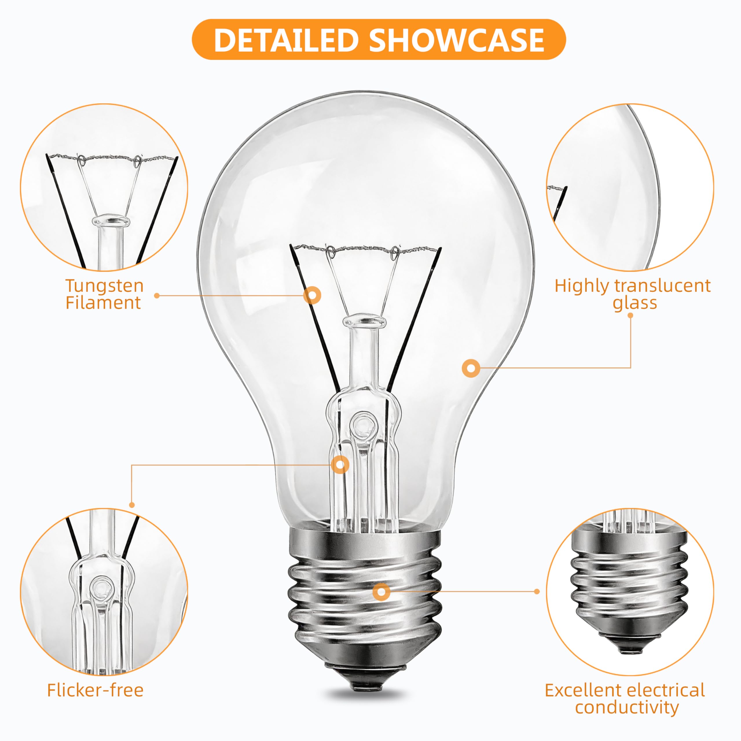 Hoimuv 100W A19 dimensions illustrating compact size for fixtures
