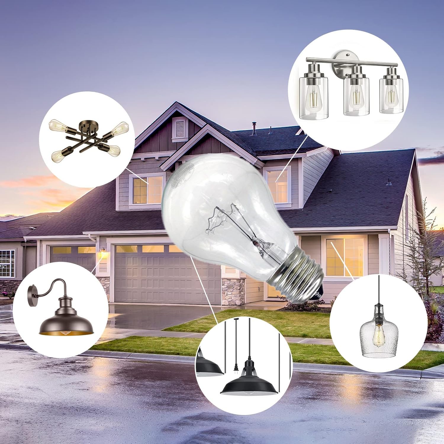 Hoimuv 100W A19 frosted-diffusion softens glare