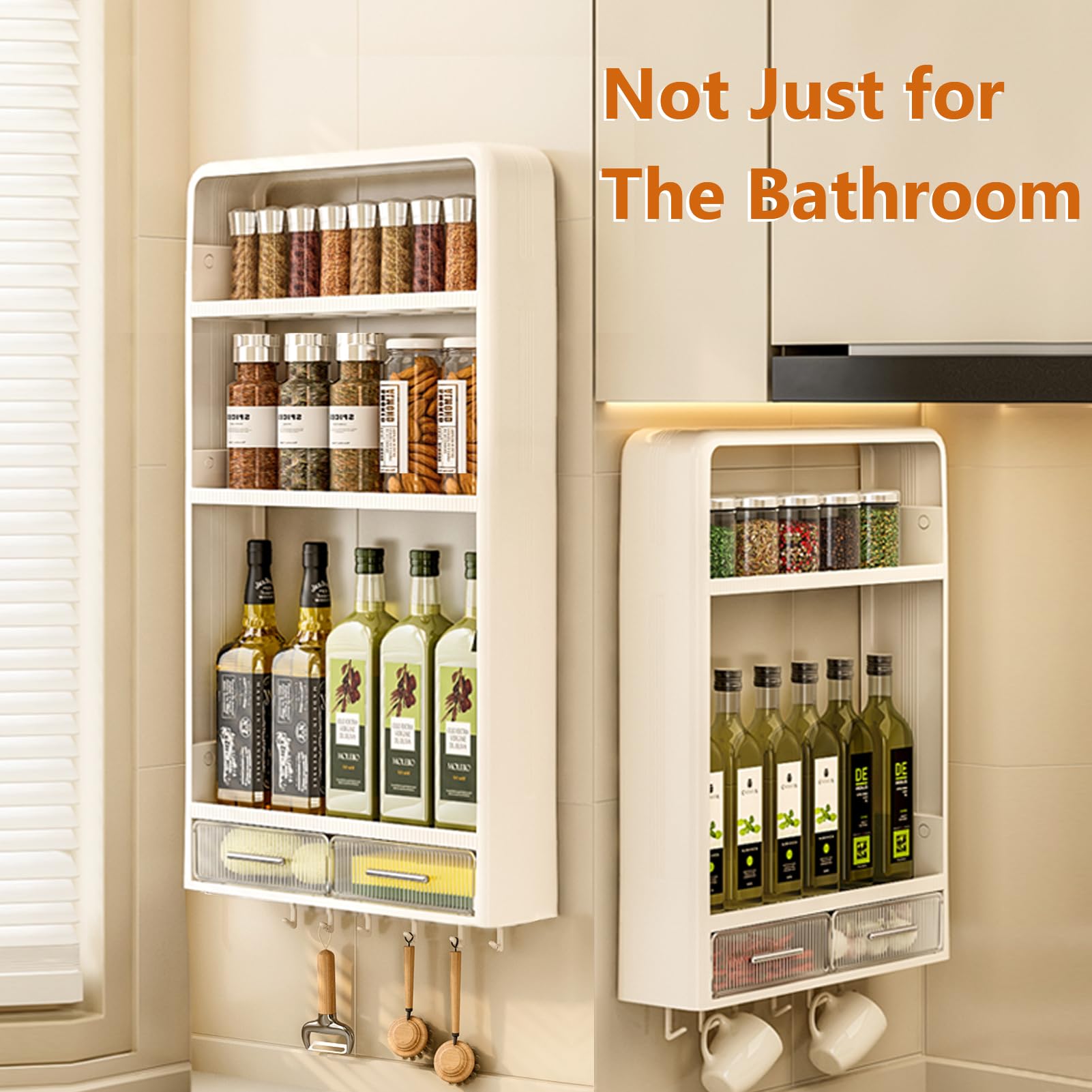 Hoiwio vanity storage solution for counter organization and clutter reduction