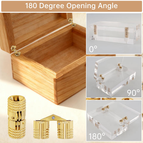 HOJLKLD brass hinges 180-degree opening enables full access with no visible hardware.