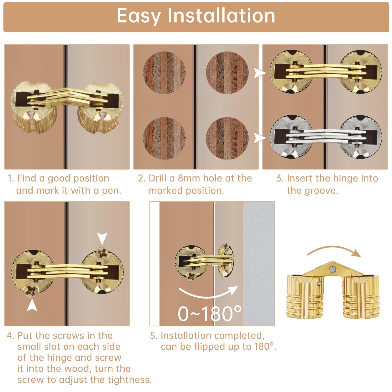 HOJLKLD concealed hinges for small crafts provide subtle, secure mounting options.