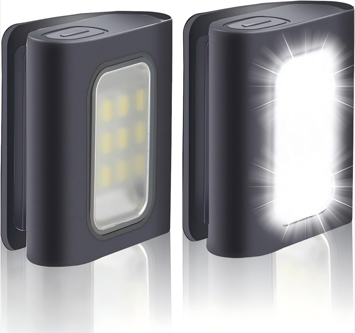 HOKOILN 2-pack night running lights clipped on a jacket for enhanced visibility during dusk runs