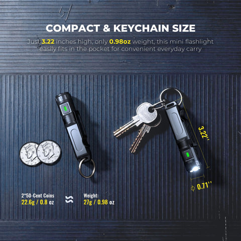 HOKOILN keychain flashlight compact USB-C recharge keeps you prepared on hikes.
