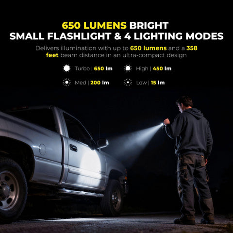 HOKOILN keychain flashlight waterproof aluminum body withstands rain and wind.