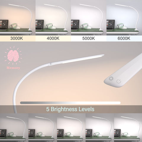 Hokone LED desk lamp gooseneck adjustable arm enables precise angle