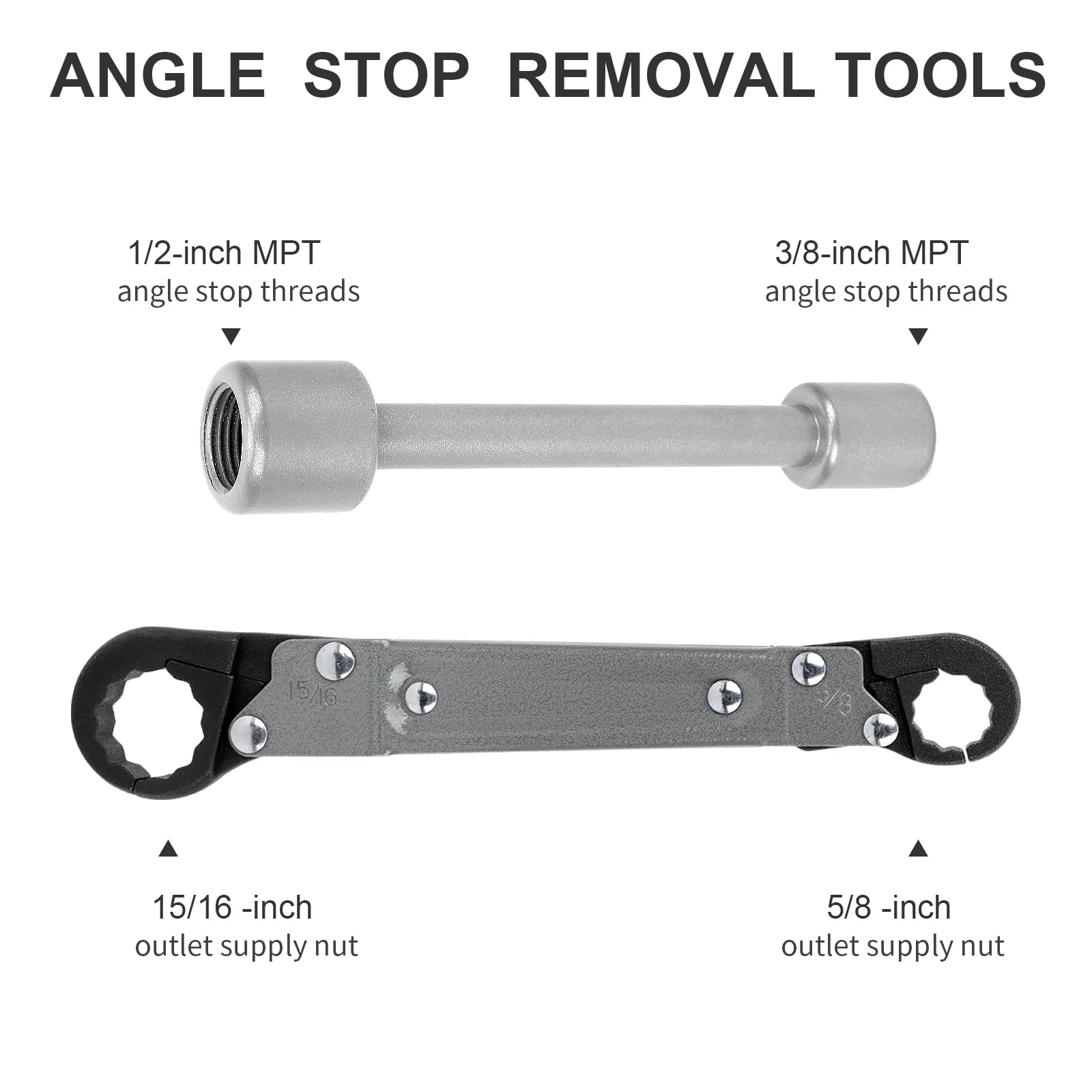 Holdly angle stop wrench with corrosion-resistant finish for lasting performance.