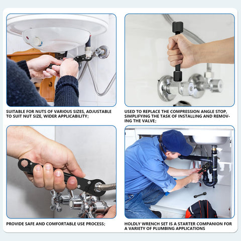 Holdly angle stop wrench kit designed for professional plumbers needing reliable performance.