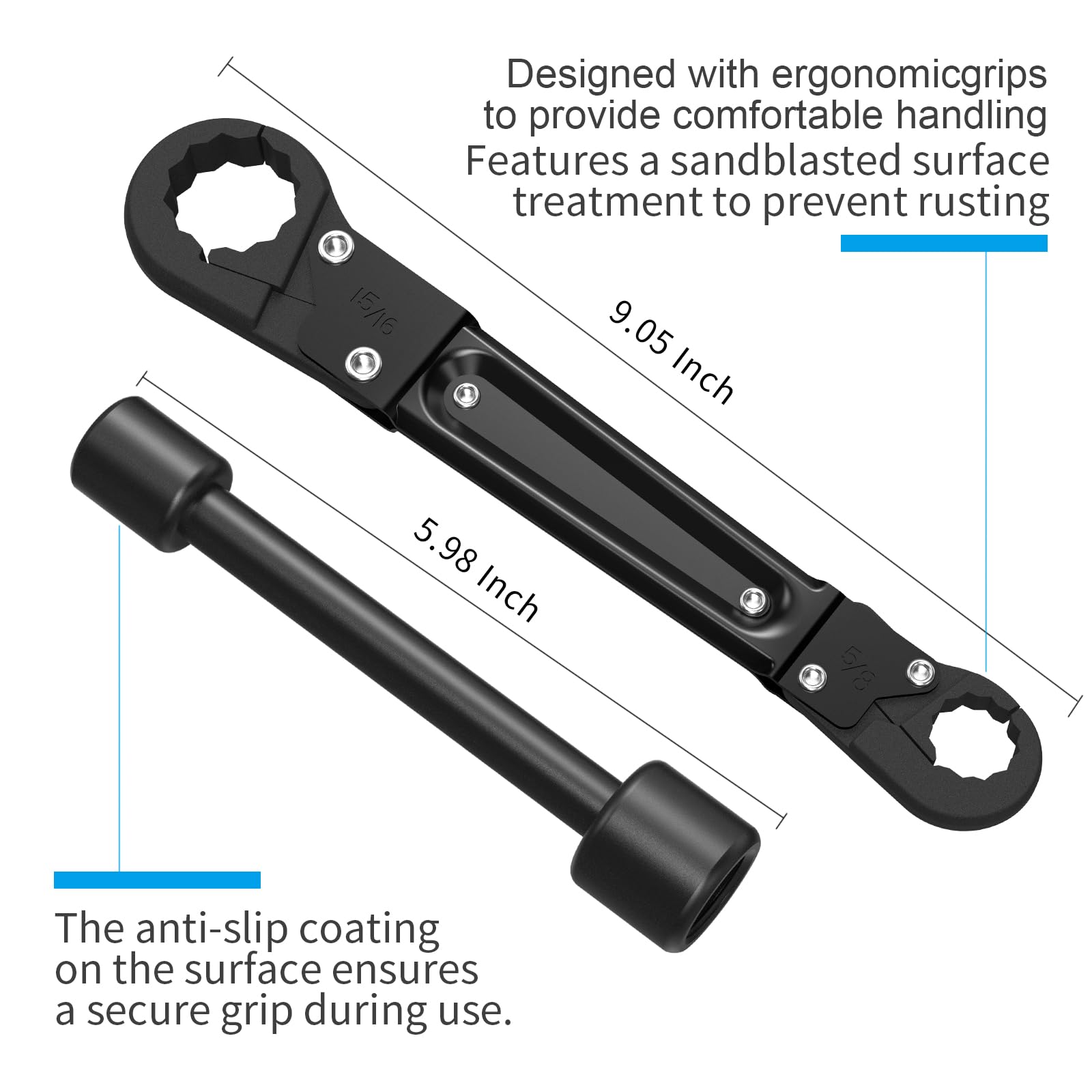 Holdly angle stop wrench kit compatible with 3/8 and 1/2 inch MPT threads for versatile fittings.