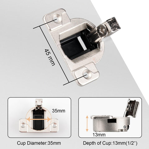 Holdly Blum 110° hinge installation guide shows easy screw-in setup.