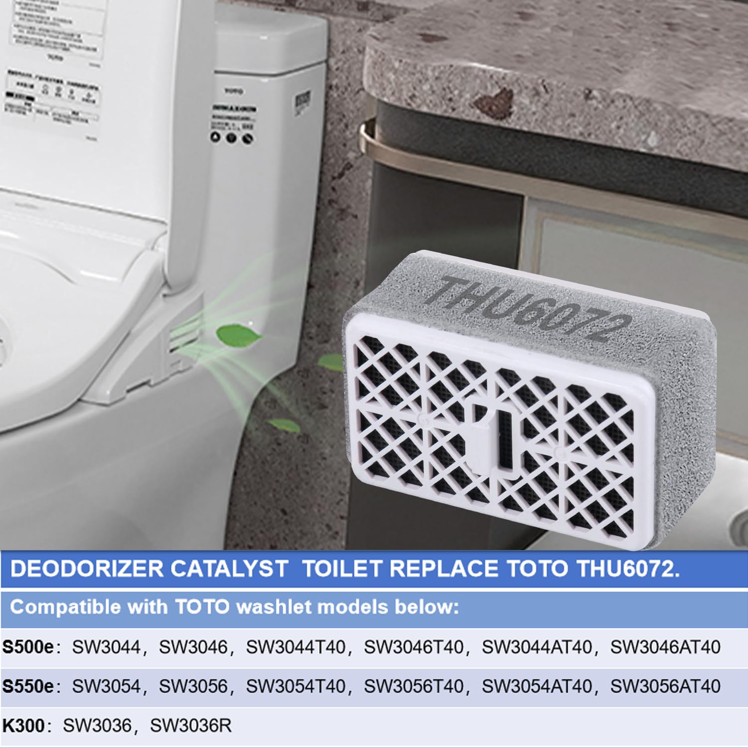 Holdly deodorizer filter for TOTO S550e installation promotes a fresher washroom.