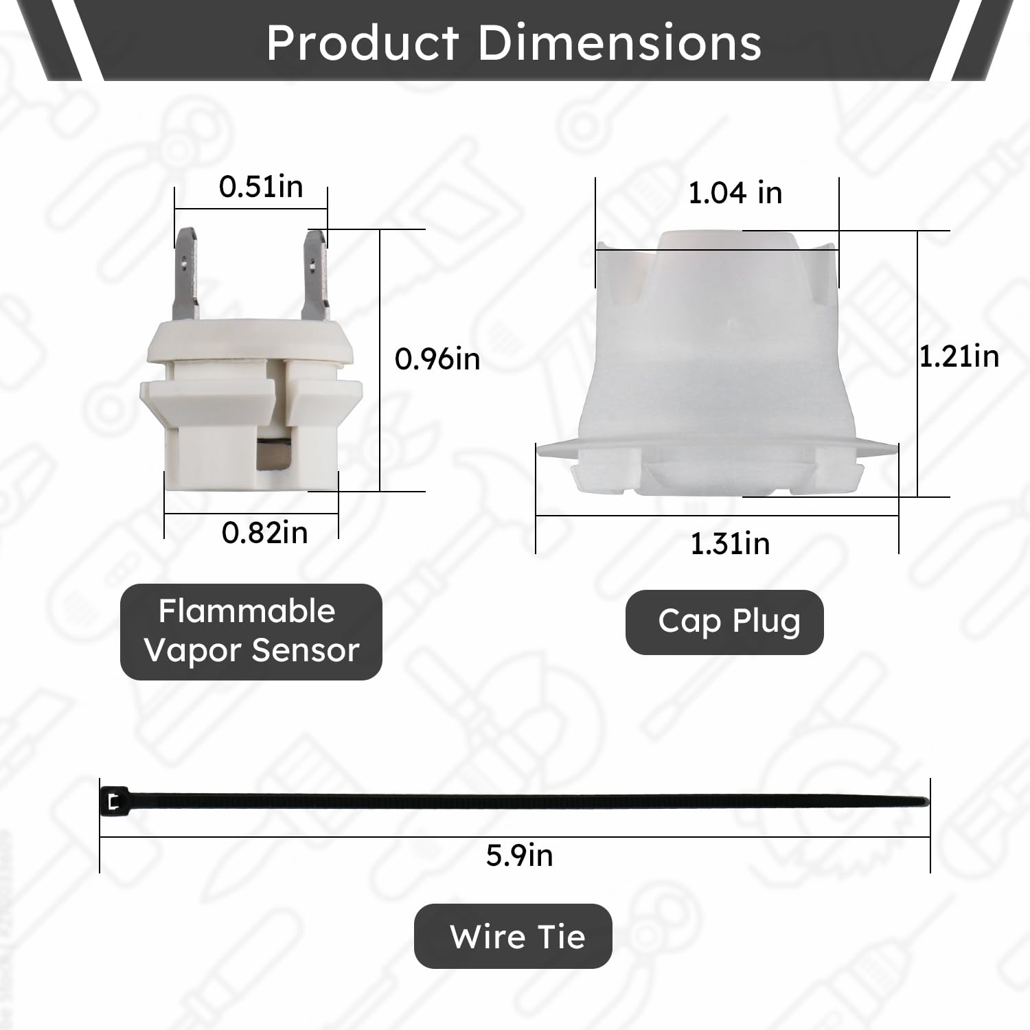 Cap plug and wire tie included for secure FVIR sensor replacement