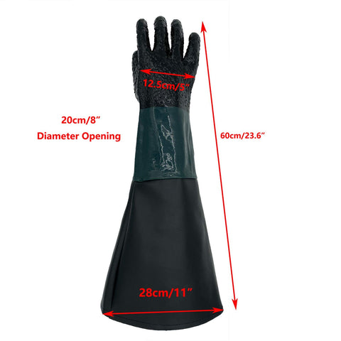 HOLDWIN sandblaster gloves feature a 7.3 inch opening for easy fit.