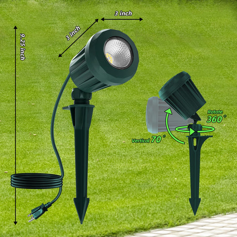 Holeva Spotlight two-pack in green housing suitable for yard decor