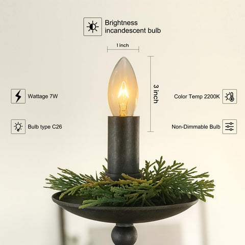 Holiday Joy clear-glass night light bulb 7W 120V for flicker-free illumination