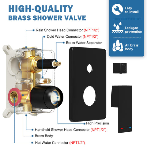 HoliSpa brass valve body delivers reliable water control and smooth operation.