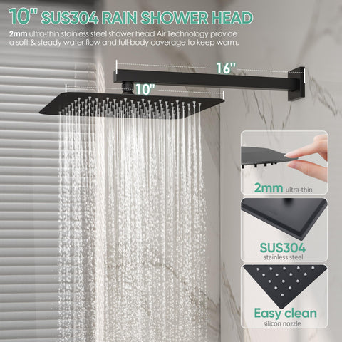 HoliSpa Black Shower System high-flow tub spout for quick tub filling
