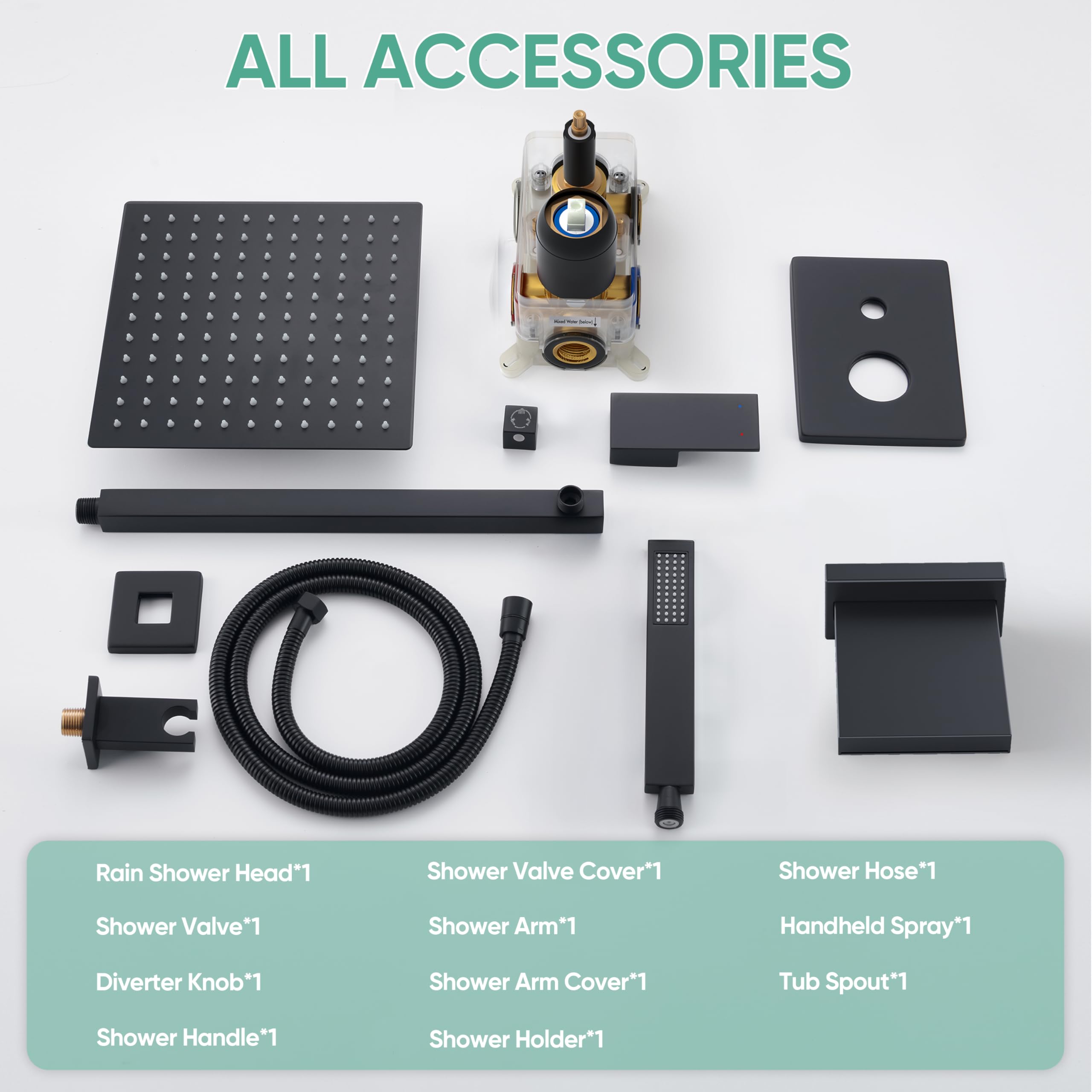 HoliSpa Black Shower System matte black finish for modern bathroom aesthetics