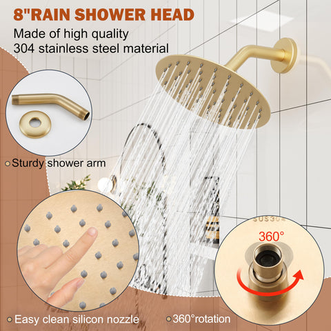 HoliSpa brushed gold diverter lets you switch between head and tub