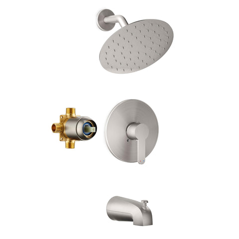 HoliSpa brushed nickel 8-inch rainfall showerhead for a spa-like shower experience