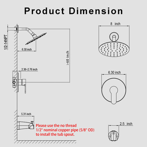 HoliSpa brushed-nickel half-inch plumbing connection for standard installs