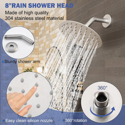 HoliSpa brushed nickel shower trim kit with a cohesive modern finish