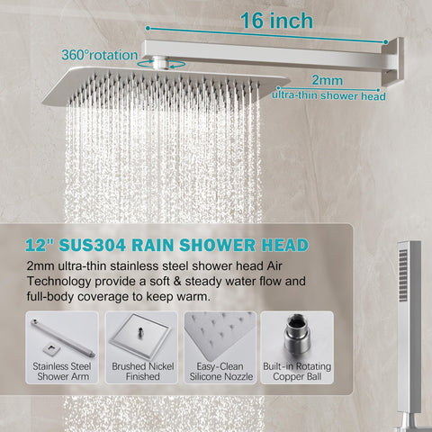 HoliSpa valve trim showcases a durable brushed nickel finish for lasting shine.