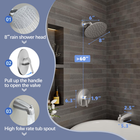 HoliSpa brushed nickel single-handle valve for precise temperature control