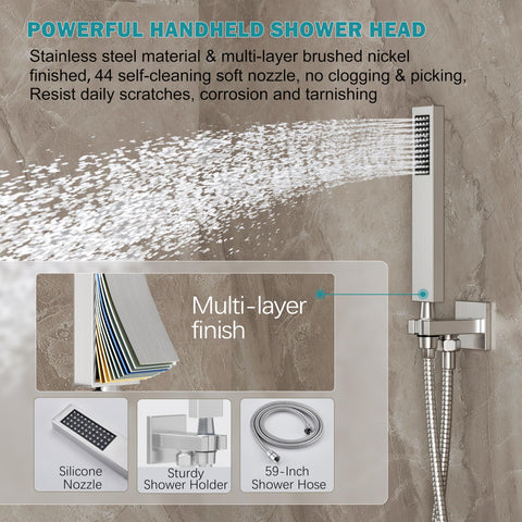 HoliSpa wall-mount shower arm anchors the setup securely for steady flow.