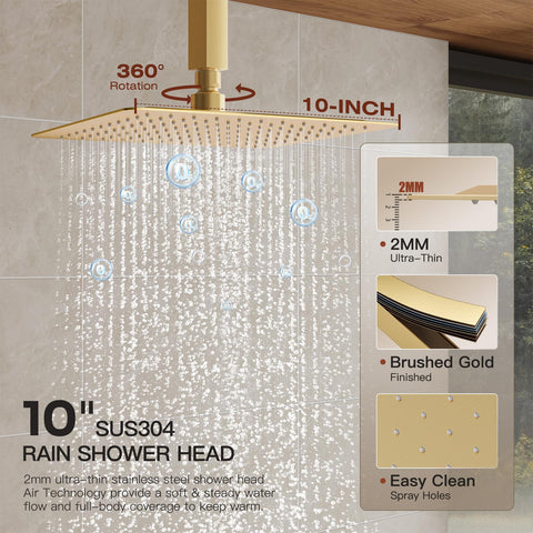 HoliSpa Gold Shower System push-button valve enables quick mode switching.