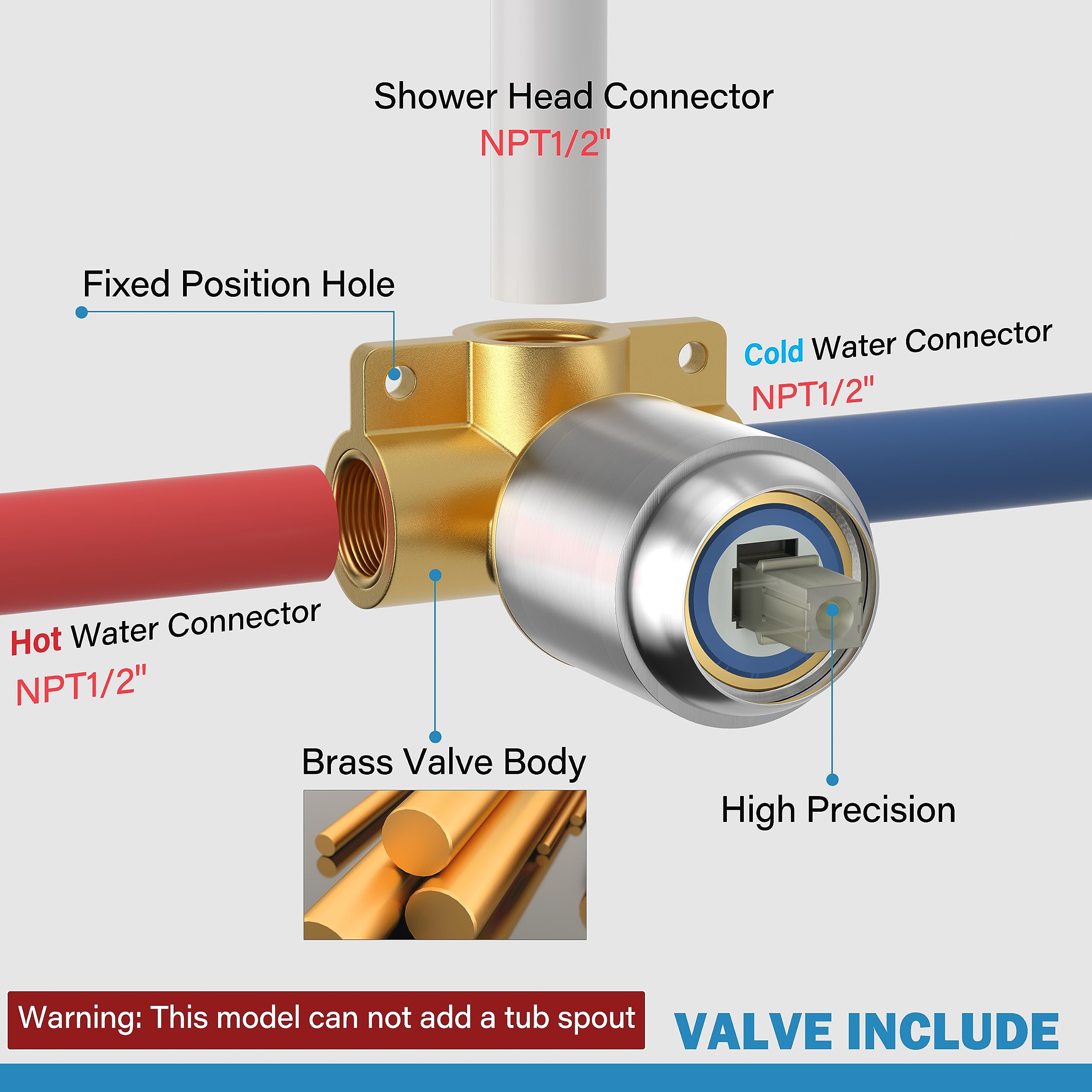 HoliSpa high-pressure rainfall flow provides a refreshing shower experience
