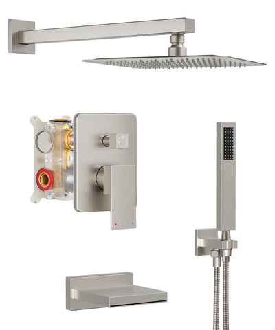 HoliSpa shower system with 10-inch rain head for wide, spa-like coverage.