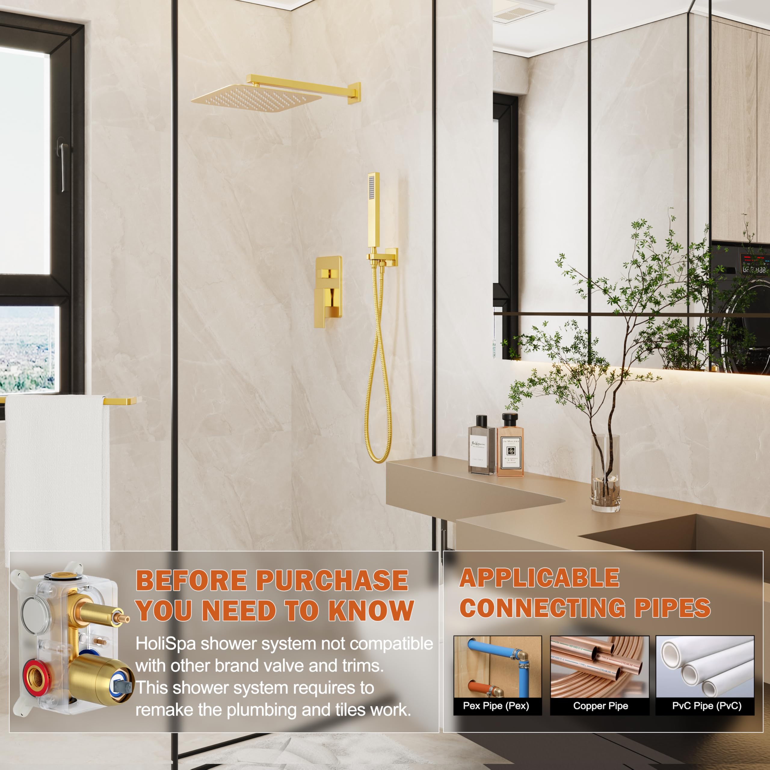 HoliSpa handheld shower head offers flexible rinsing for quick, thorough cleaning.
