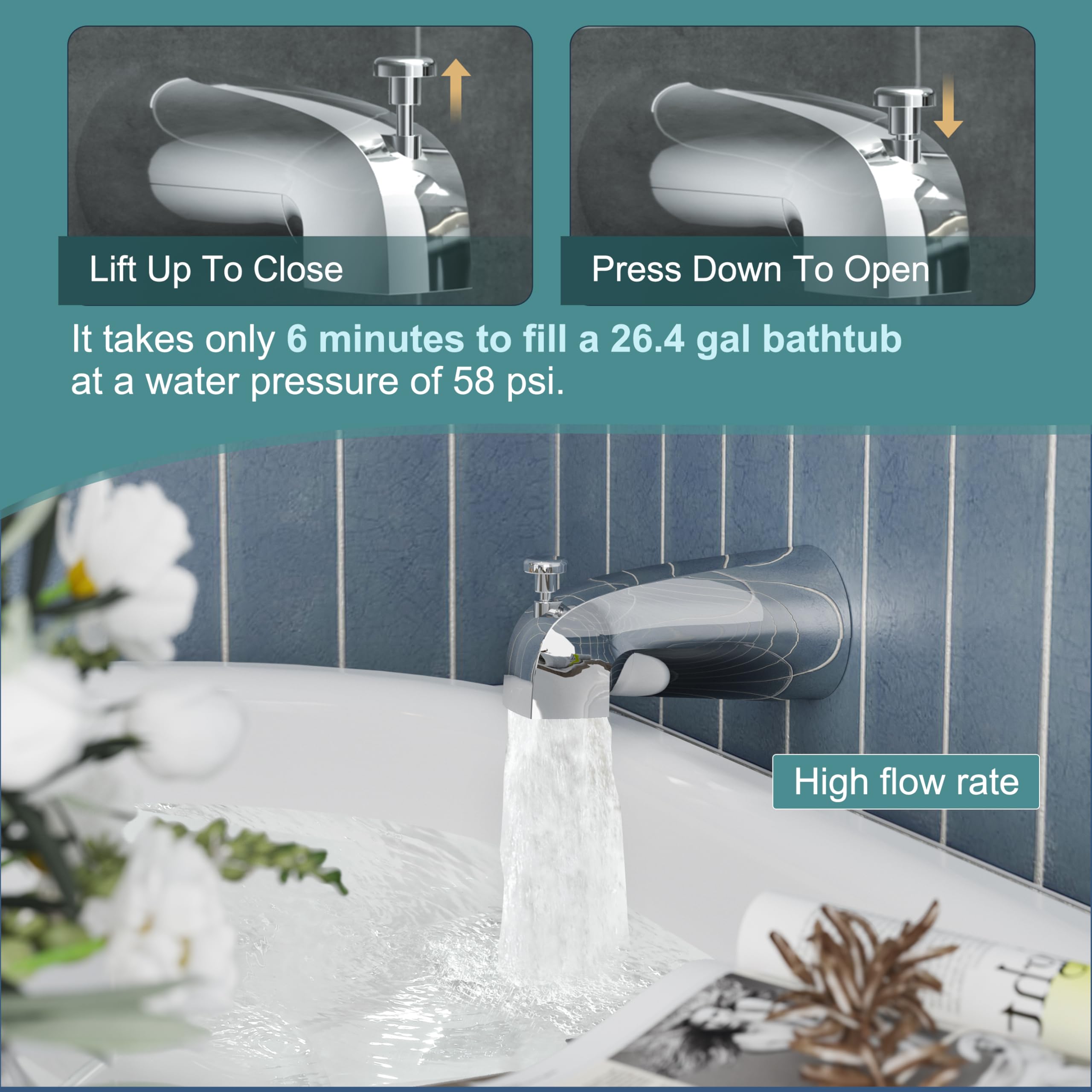 HoliSpa SUS304 stainless steel construction resists corrosion in humid bathrooms.