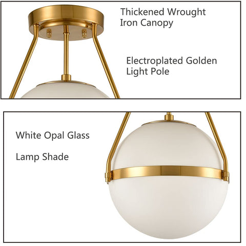 HOLKIRT dimmable semi-flush light supports mood control