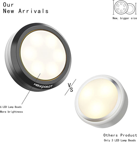 HOLKPOILOT dimmable kitchen cabinet light provides adjustable brightness for any mood.