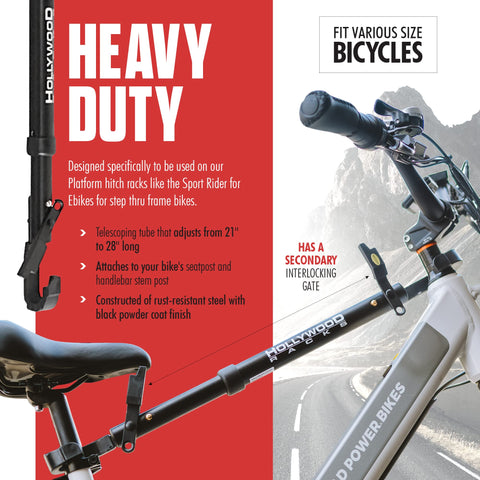 Hollywood Racks Pro rust-resistant powder coat protects the finish.