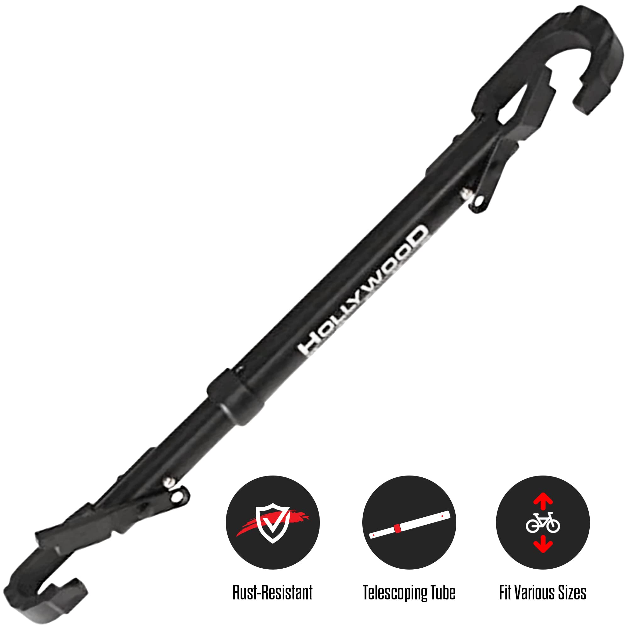 Hollywood Racks Pro tool-free attachment enables quick, no-tools setup.