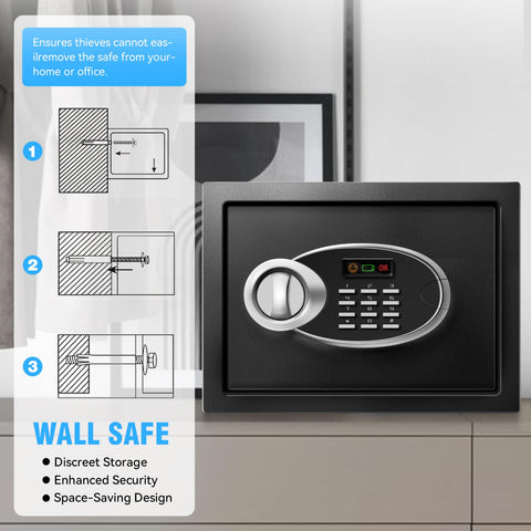 HOLOJOY safe box durable steel body protects valuables.