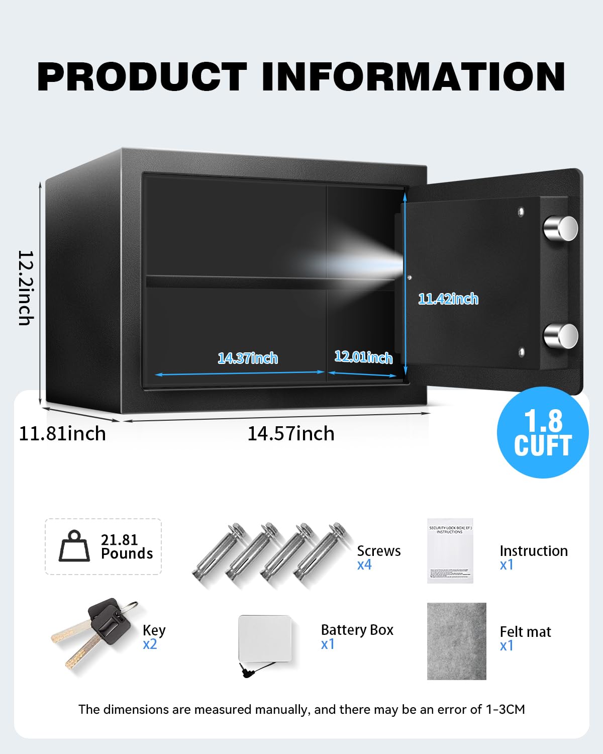 HOLOJOY safe box interior organization supports versatile storage.