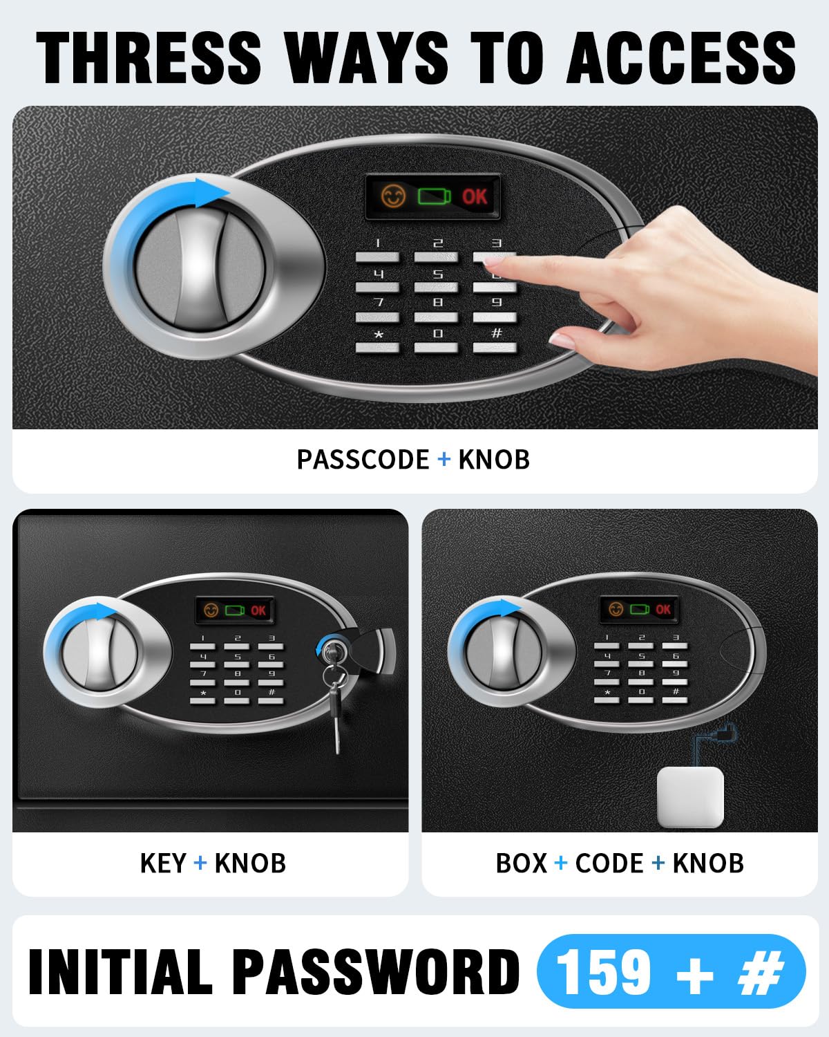HOLOJOY safe box wall-mount holes allow discreet installation.