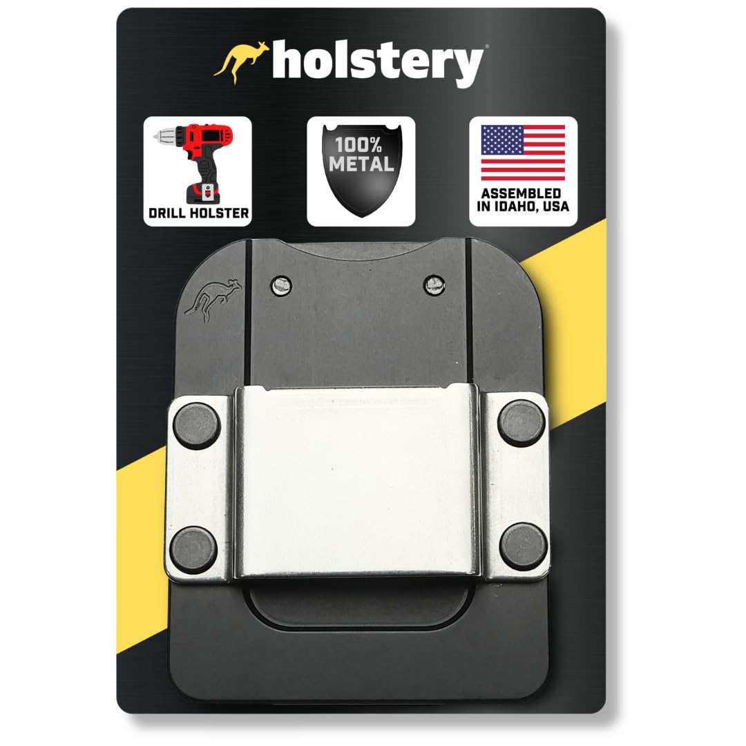Holstery DriverMaster PRO belt-clip-on keeps drill secure on the move.