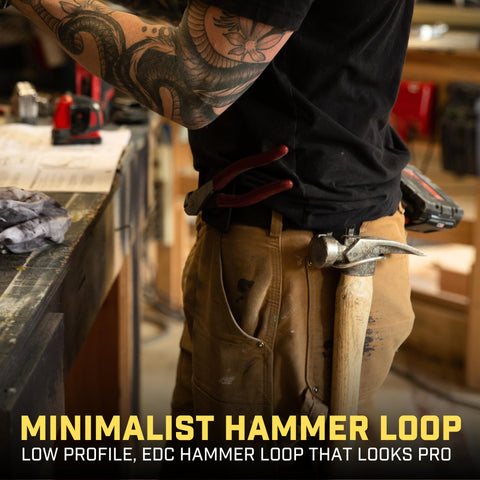 Holstery HammerMaster clip-on attachment attaches to belts quickly and easily