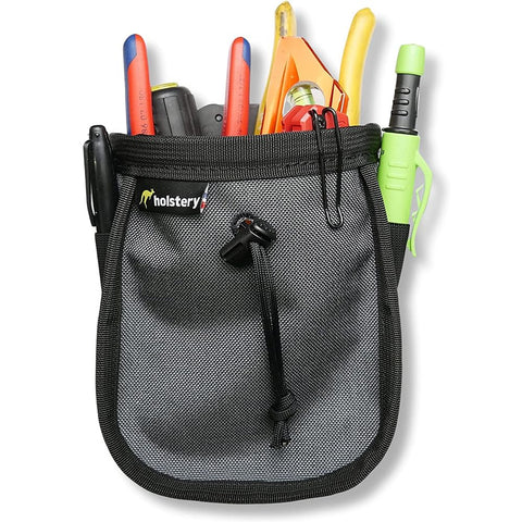 Holstery Joey Pouch Pro clipped to belt for quick access to tools.
